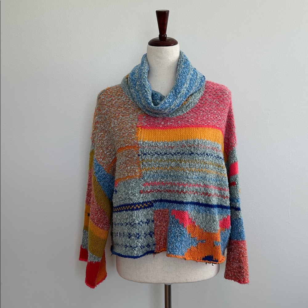 Sincerely Jules Mi Ami Multicolor Abstract Knit Sweater‎ Size Small VGUC - Picture 2 of 6